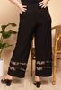 Picture of PLUS SIZE FLOWY STRETCH TROUSER BLACK WITH SPOTTED INSERT